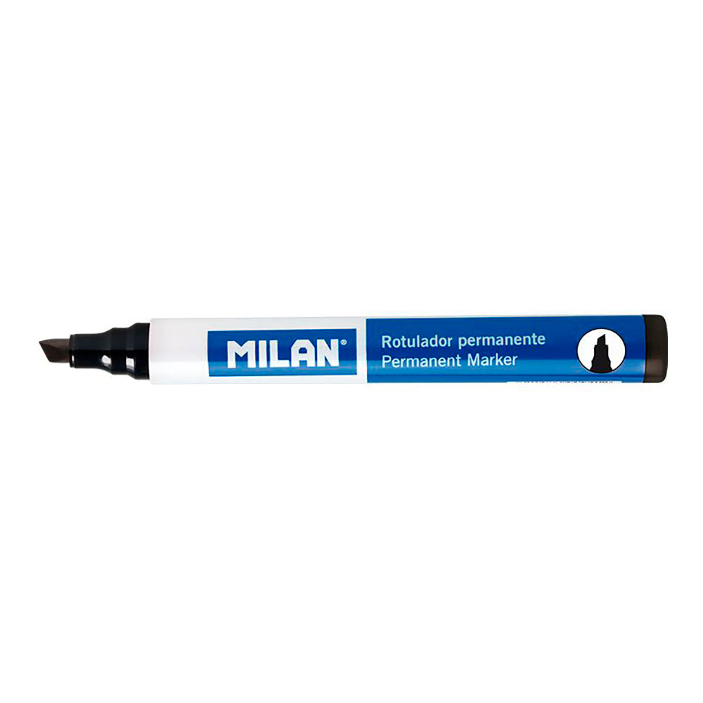 MILAN rotulador permanente negro · punta biselada — vista 1